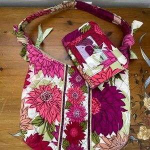 Vera Bradley- Matching Handbag Purse & Wallet Set, “Hello Dahlia”